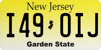 NJ license plate I49OIJ