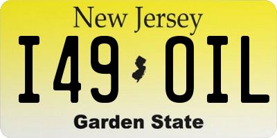 NJ license plate I49OIL