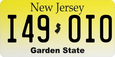 NJ license plate I49OIO