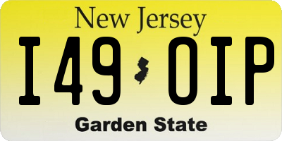 NJ license plate I49OIP