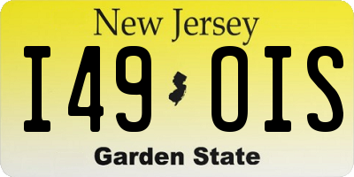 NJ license plate I49OIS