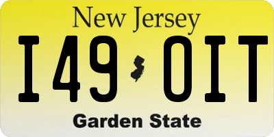 NJ license plate I49OIT