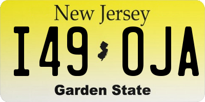 NJ license plate I49OJA