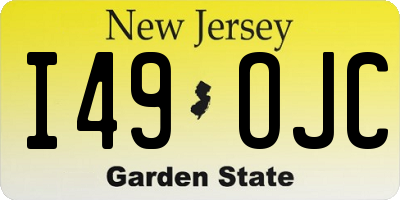 NJ license plate I49OJC