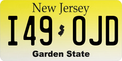 NJ license plate I49OJD