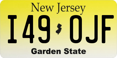 NJ license plate I49OJF