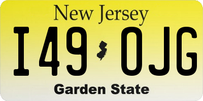 NJ license plate I49OJG