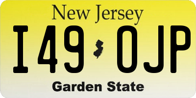 NJ license plate I49OJP