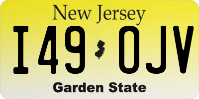 NJ license plate I49OJV