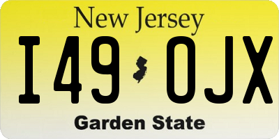 NJ license plate I49OJX