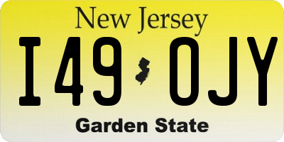 NJ license plate I49OJY