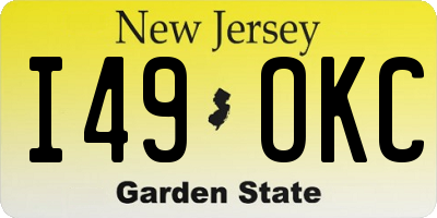 NJ license plate I49OKC