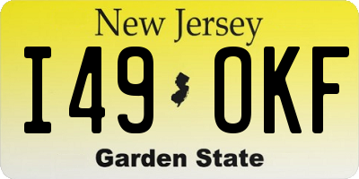 NJ license plate I49OKF