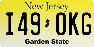 NJ license plate I49OKG