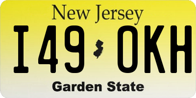 NJ license plate I49OKH