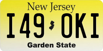 NJ license plate I49OKI
