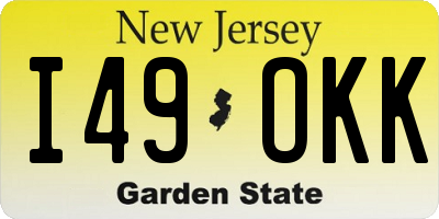 NJ license plate I49OKK