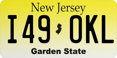 NJ license plate I49OKL