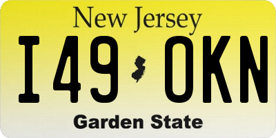 NJ license plate I49OKN