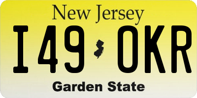 NJ license plate I49OKR