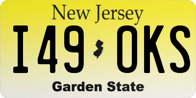 NJ license plate I49OKS