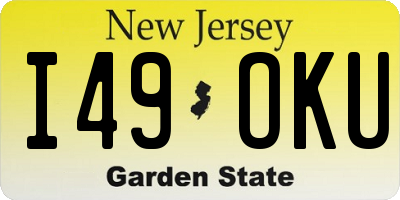 NJ license plate I49OKU