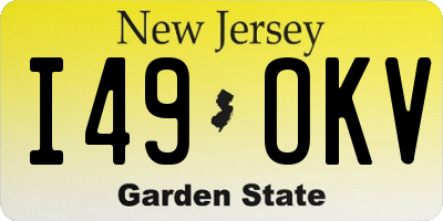 NJ license plate I49OKV