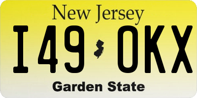 NJ license plate I49OKX