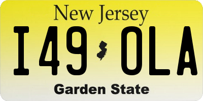 NJ license plate I49OLA