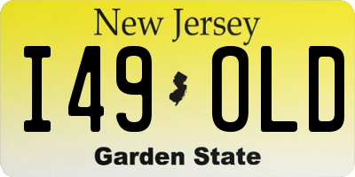 NJ license plate I49OLD
