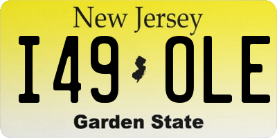 NJ license plate I49OLE
