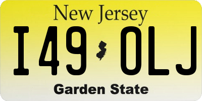 NJ license plate I49OLJ
