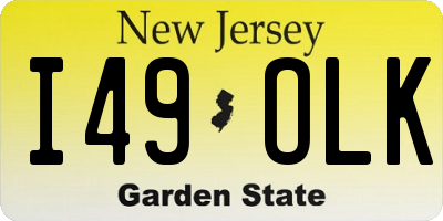 NJ license plate I49OLK