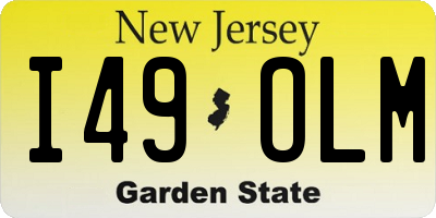 NJ license plate I49OLM
