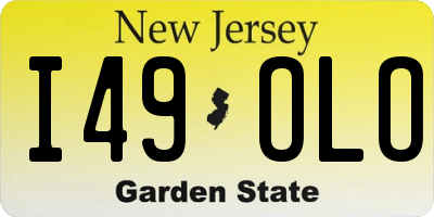 NJ license plate I49OLO