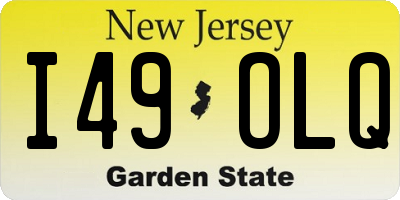 NJ license plate I49OLQ