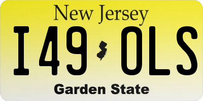 NJ license plate I49OLS