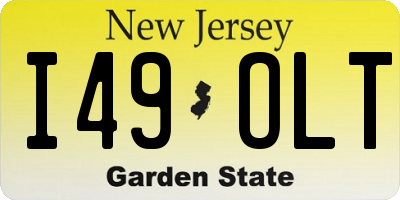 NJ license plate I49OLT