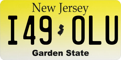 NJ license plate I49OLU
