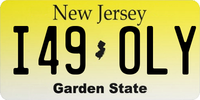 NJ license plate I49OLY