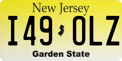 NJ license plate I49OLZ