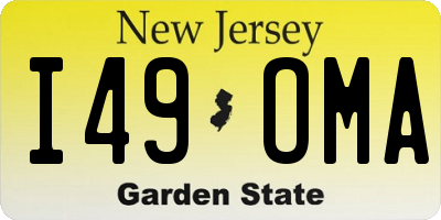 NJ license plate I49OMA