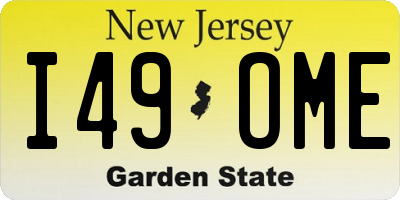 NJ license plate I49OME