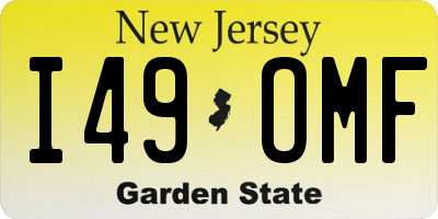 NJ license plate I49OMF