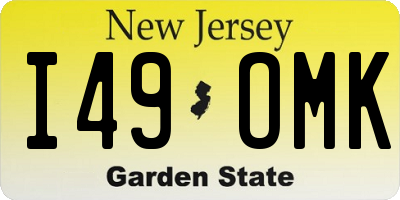 NJ license plate I49OMK