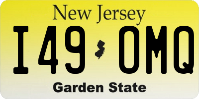 NJ license plate I49OMQ