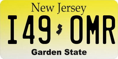 NJ license plate I49OMR