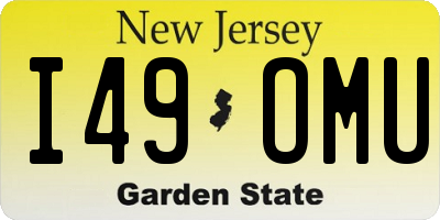 NJ license plate I49OMU