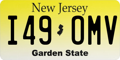 NJ license plate I49OMV
