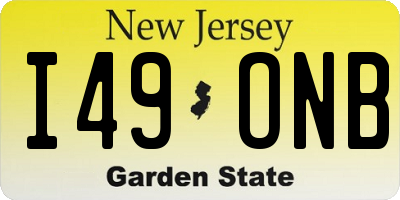NJ license plate I49ONB